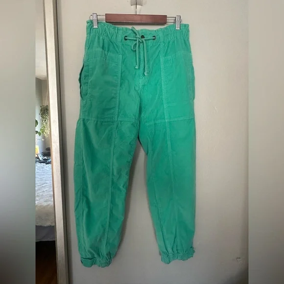 We the Free Angelo Pull-On Cord Jeans in Marine Green Size XS - Picture 2 of 5